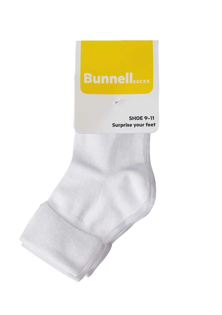 Bunnell Ankle Sock Turnover Top White